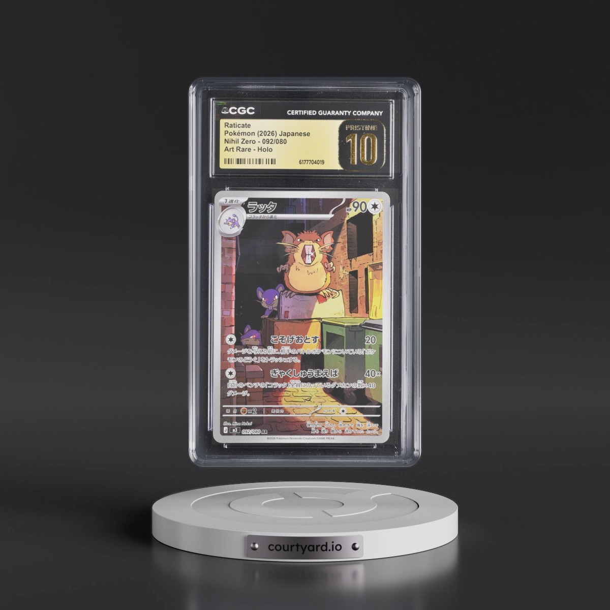 2026 Nihil Zero - M3 #092/080 Raticate - Art Rare Holo (CGC 10 PRISTINE)