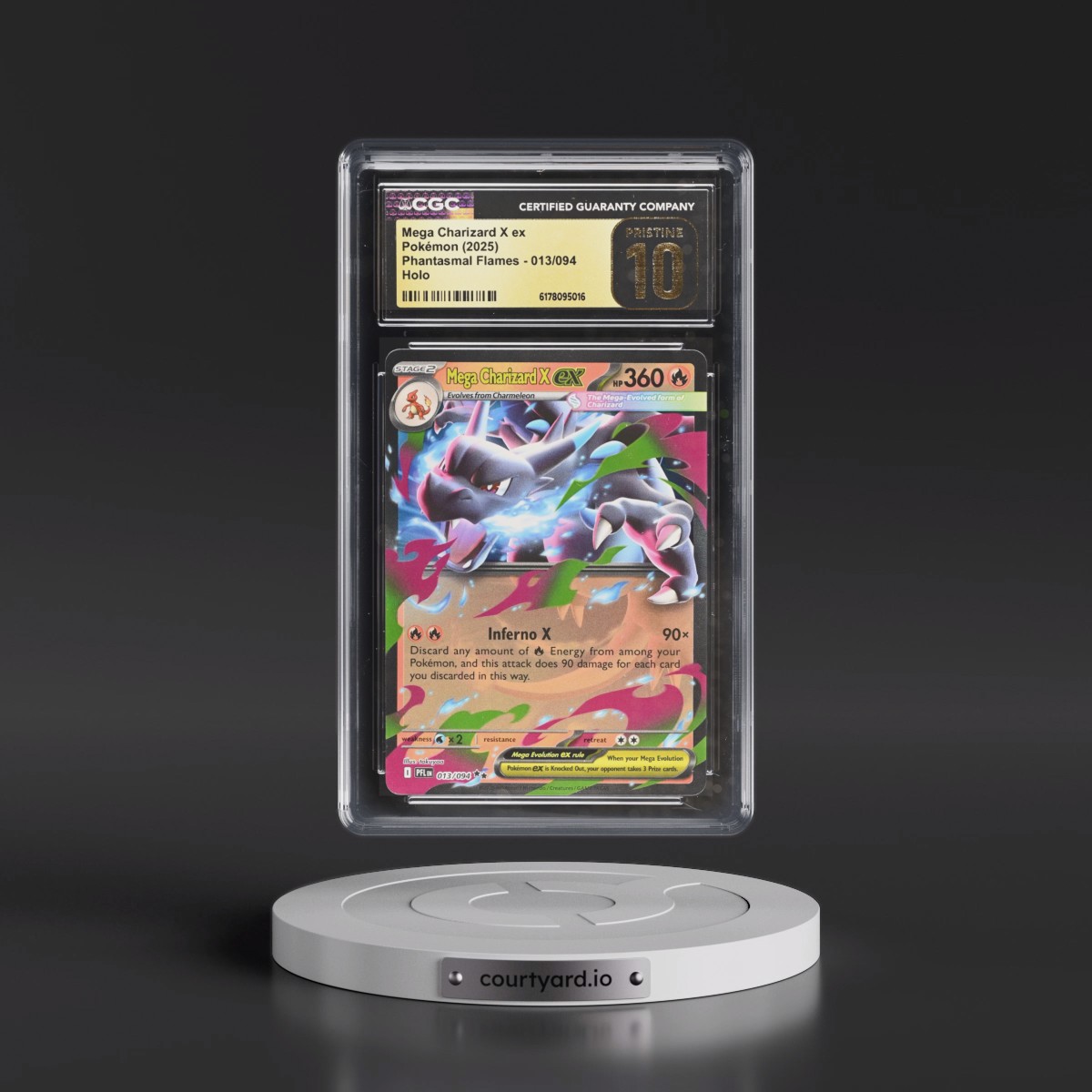 2025 Phantasmal Flames - PFL EN #013/094 Mega Charizard X ex - Holo (CGC 10 PRISTINE)