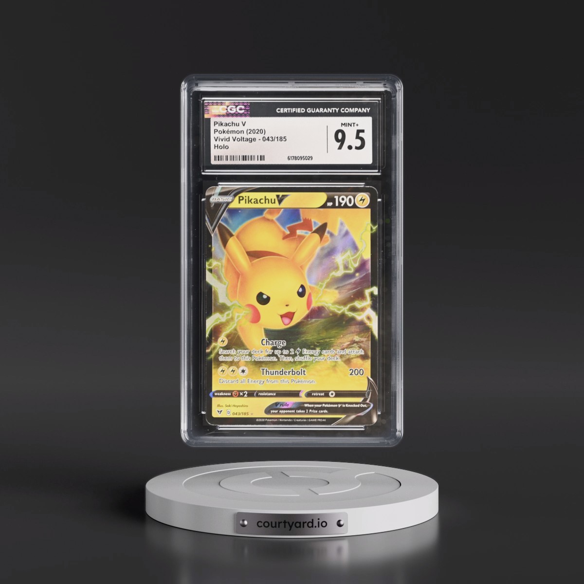2020 Vivid Voltage #043/185 Pikachu V - Holo (CGC 9.5 MINT+)