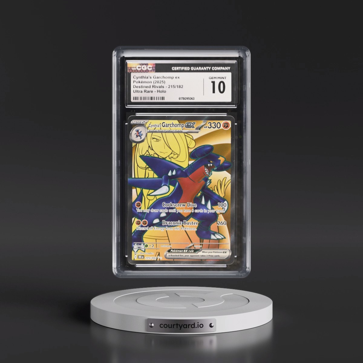 2025 Destined Rivals - DRI EN #215/182 Cynthia's Garchomp ex - Ultra Rare Holo (CGC 10 GEM MINT)
