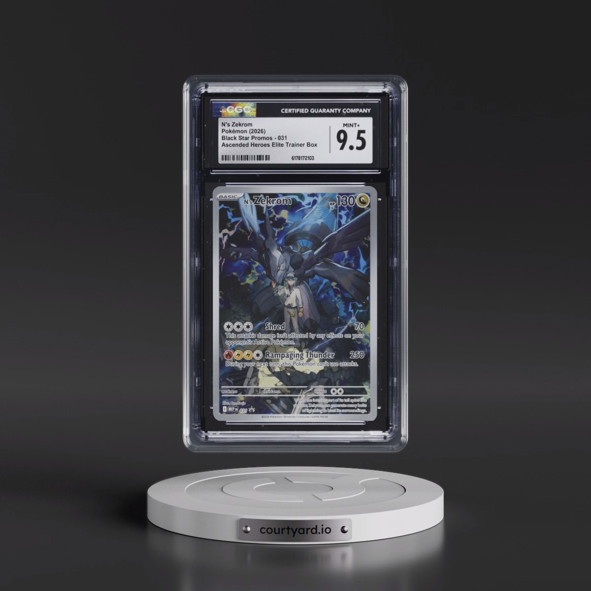 2025 Black Star Promos - Mega Evolution MEP EN #031 N's Zekrom - Ascended Heroes Elite Trainer Box (Holo) (CGC 9.5 MINT+)
