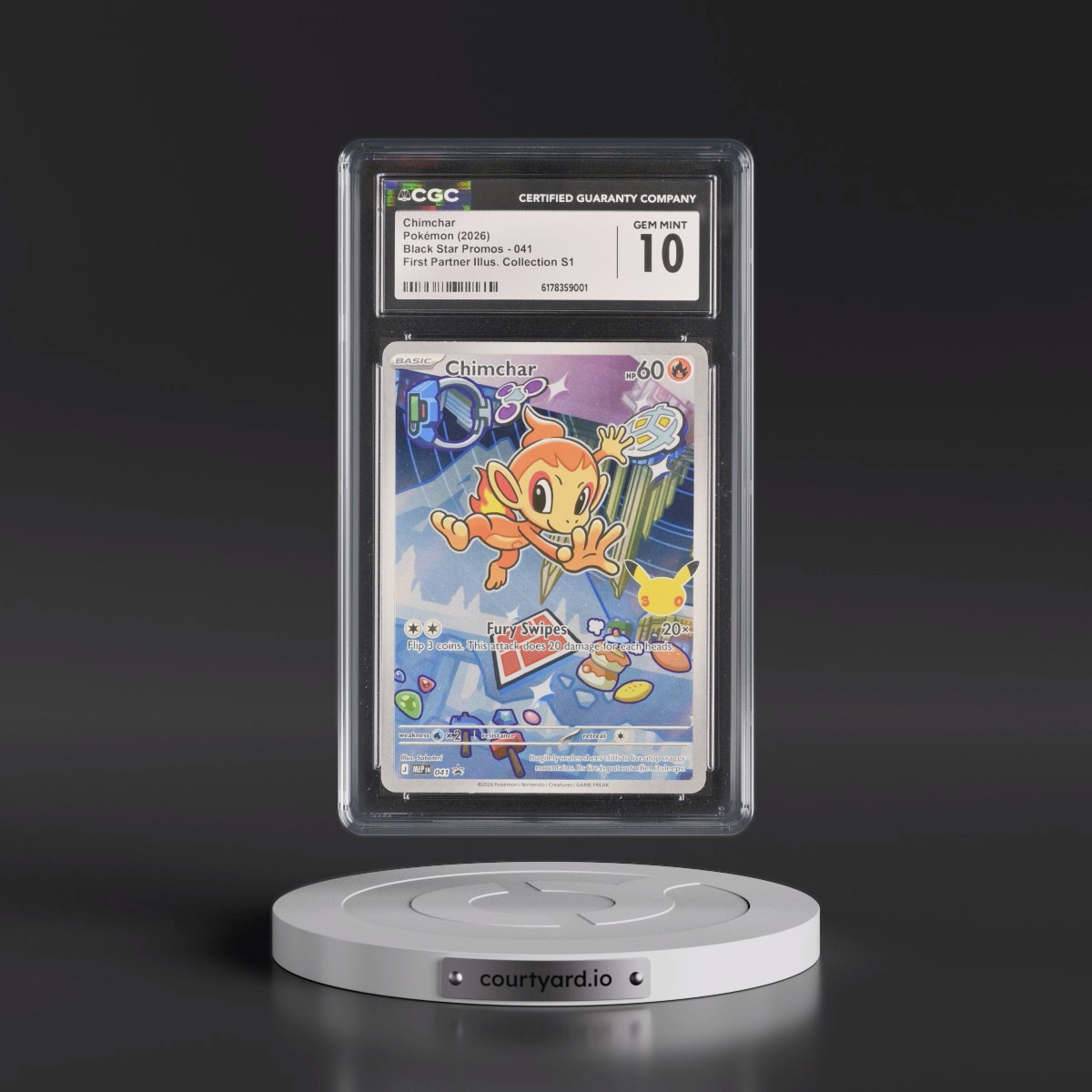 2025 Black Star Promos - Mega Evolution MEP EN #041 Chimchar - First Partner Illustration Collection Series 1 (Holo) (CGC 10 GEM MINT)