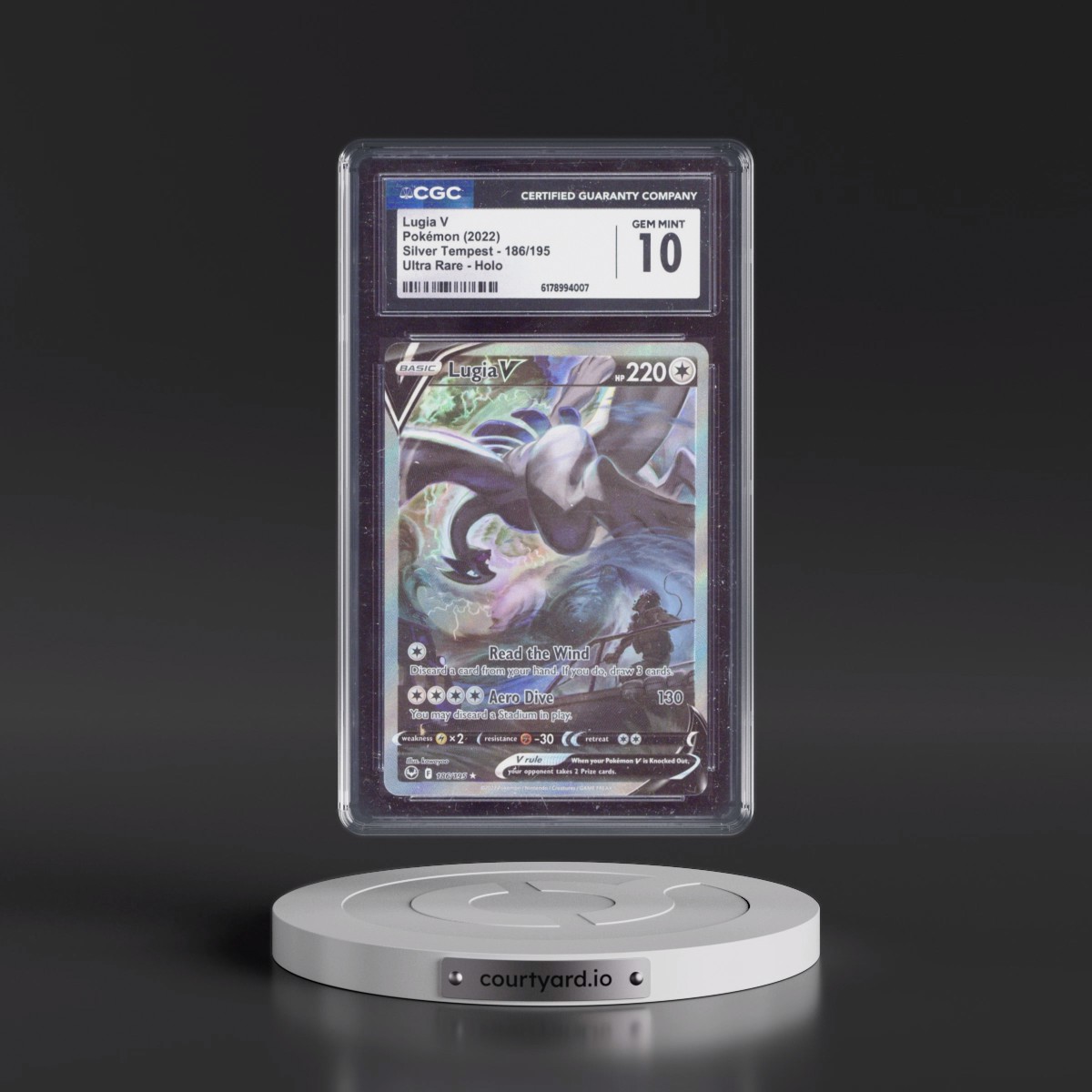2022 Silver Tempest #186/195 Lugia V - Ultra Rare Holo (CGC 10 GEM MINT)