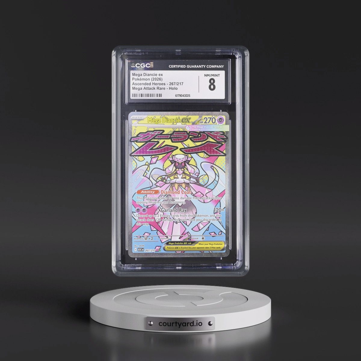 2026 Ascended Heroes - ASC EN Mega Diancie ex - Mega Attack Rare Holo #267/217 CGC 8