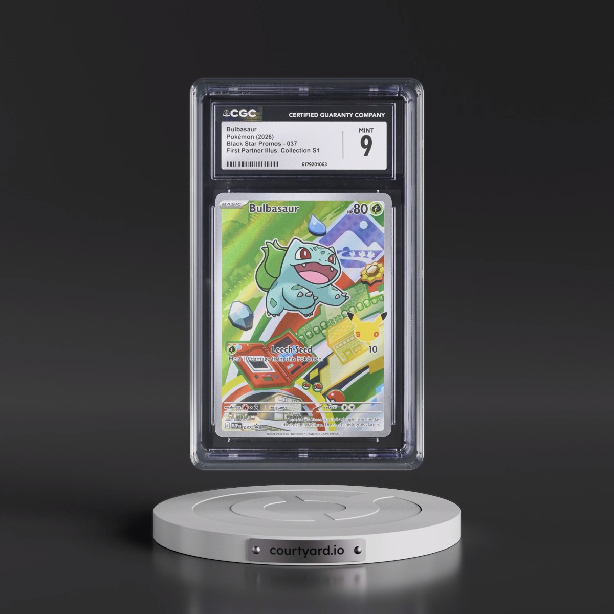 2025 Black Star Promos - Mega Evolution MEP EN Bulbasaur - First Partner Illustration Collection Series 1 (Holo) #037 CGC 9