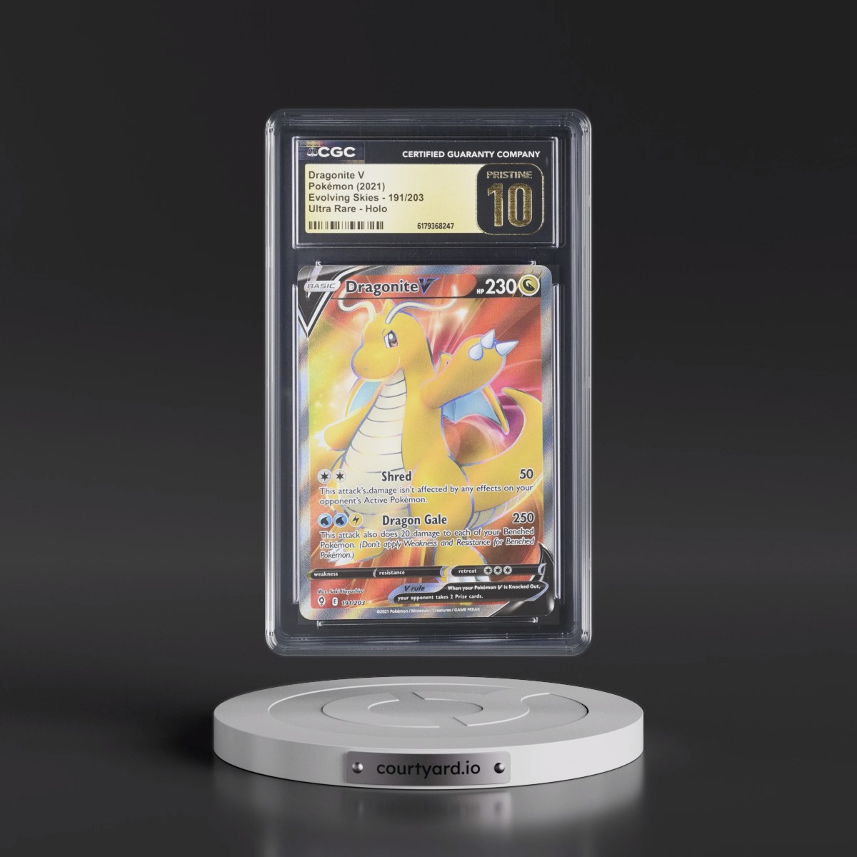 2021 Evolving Skies Dragonite V - Ultra Rare Holo #191/203 CGC 10