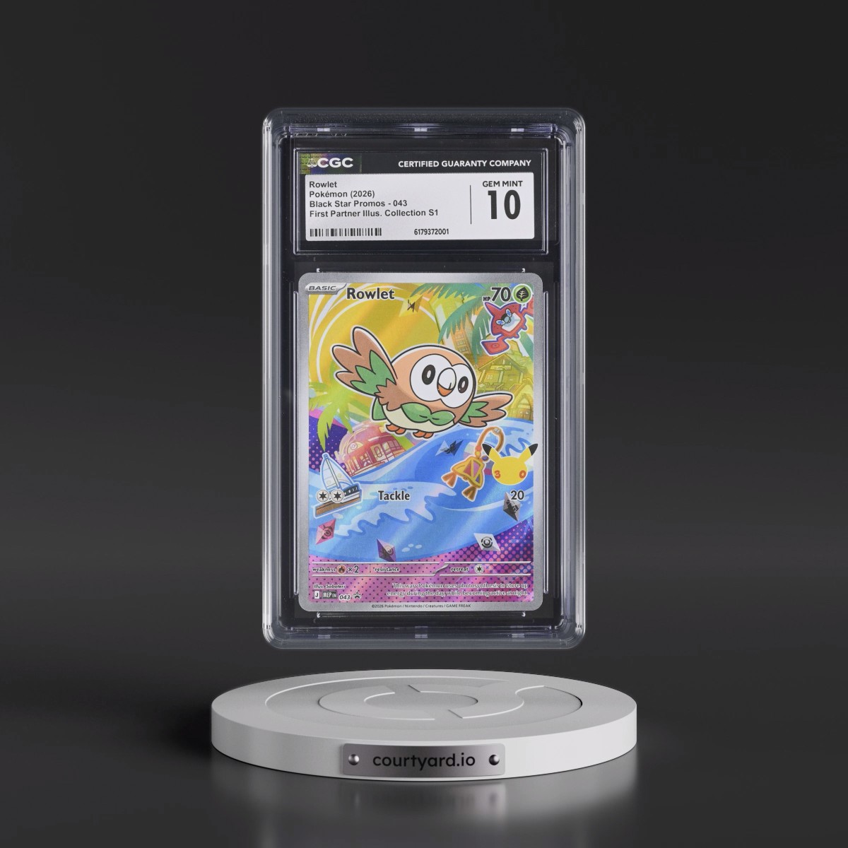 2025 Black Star Promos - Mega Evolution MEP EN #043 Rowlet - First Partner Illustration Collection Series 1 (Holo) (CGC 10 GEM MINT)