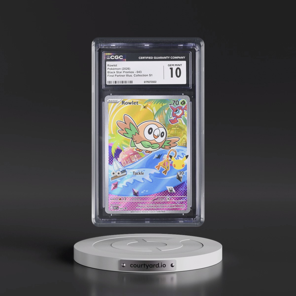 2025 Black Star Promos - Mega Evolution MEP EN #043 Rowlet - First Partner Illustration Collection Series 1 (Holo) (CGC 10 GEM MINT)