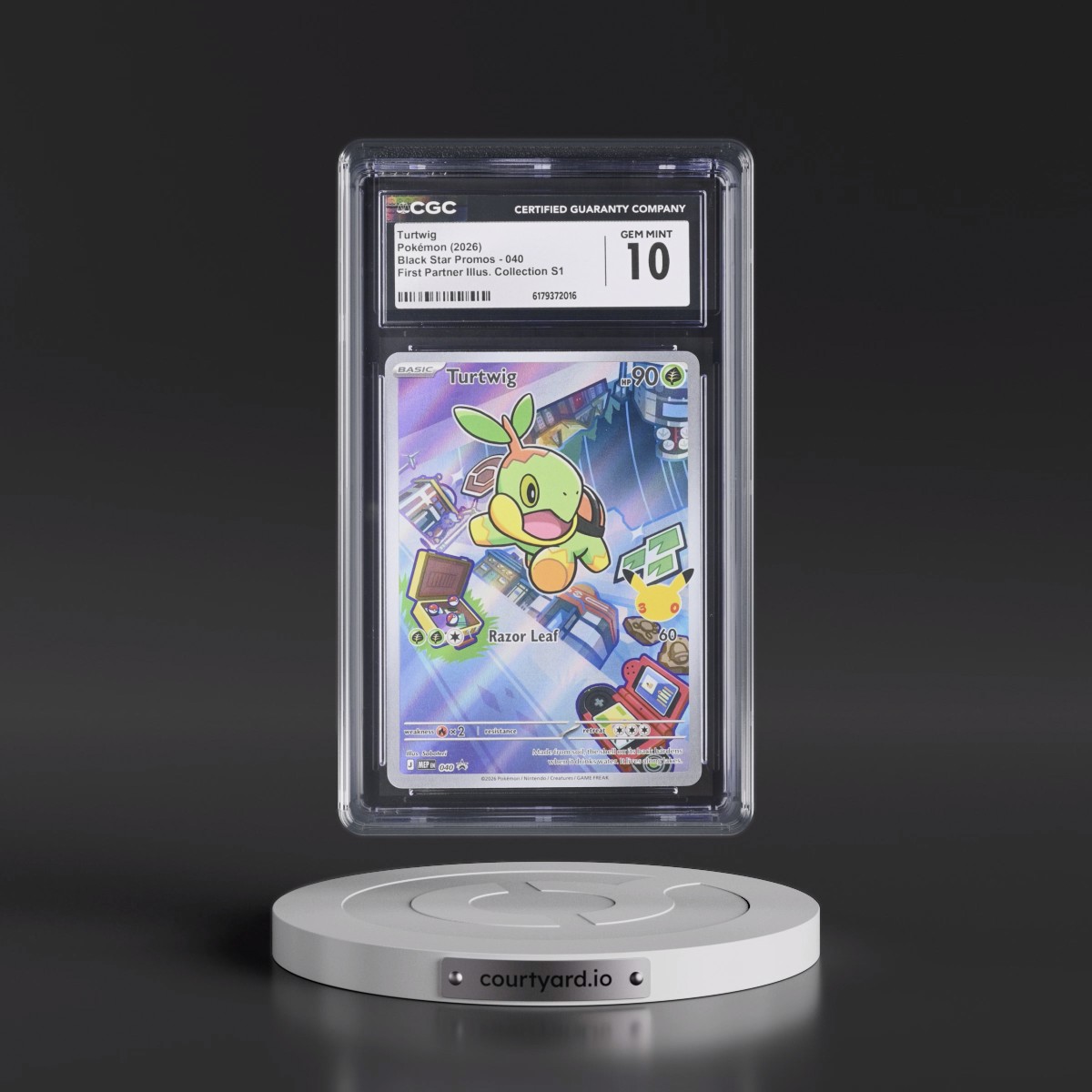2025 Black Star Promos - Mega Evolution MEP EN #040 Turtwig - First Partner Illustration Collection Series 1 (Holo) (CGC 10 GEM MINT)