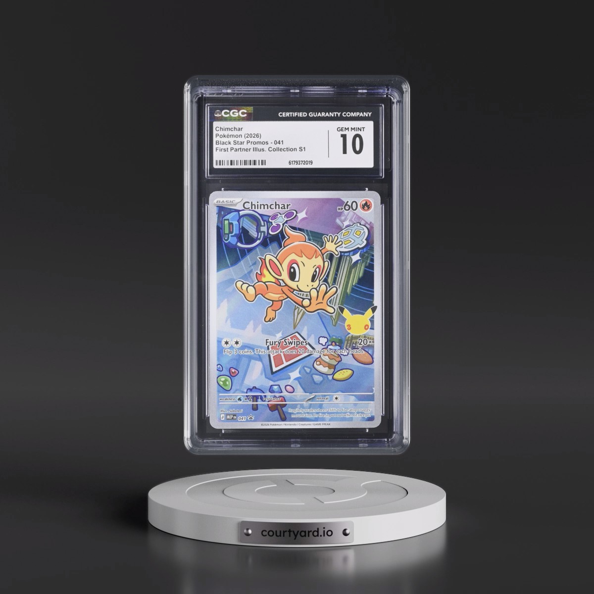 2025 Black Star Promos - Mega Evolution MEP EN #041 Chimchar - First Partner Illustration Collection Series 1 (Holo) (CGC 10 GEM MINT)