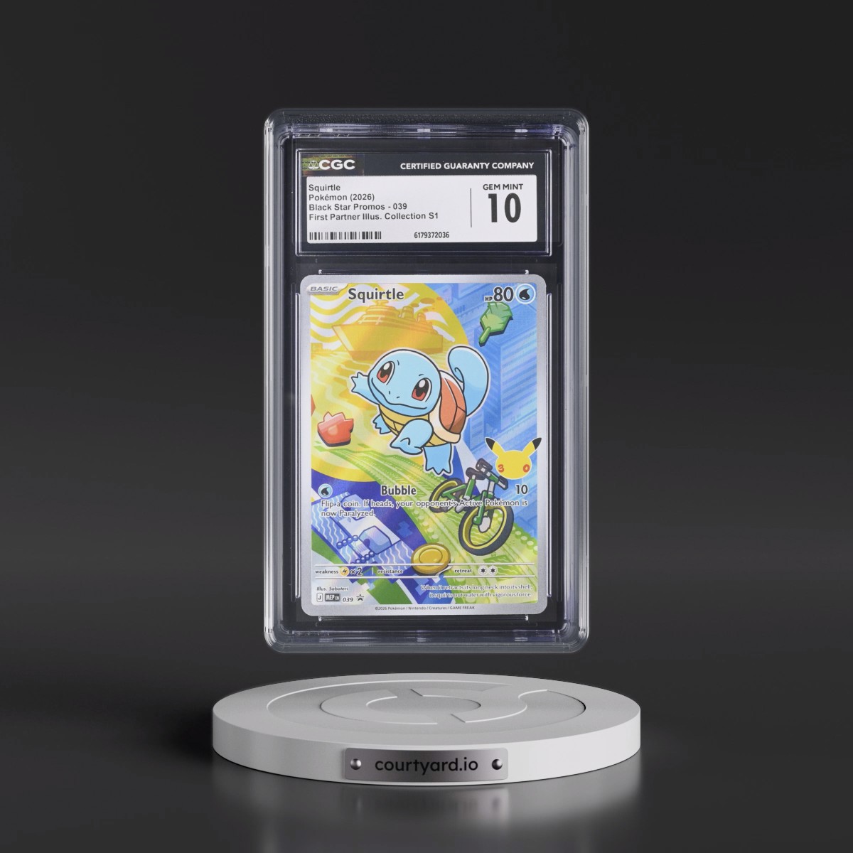 2025 Black Star Promos - Mega Evolution MEP EN #039 Squirtle - First Partner Illustration Collection Series 1 (Holo) (CGC 10 GEM MINT)