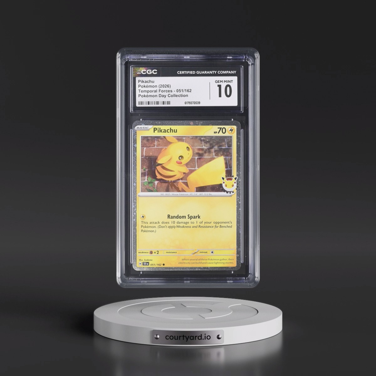 2023 Temporal Forces - TEF EN #051/162 Pikachu - Pokémon Day Collection (Cosmos Holo) (CGC 10 GEM MINT)