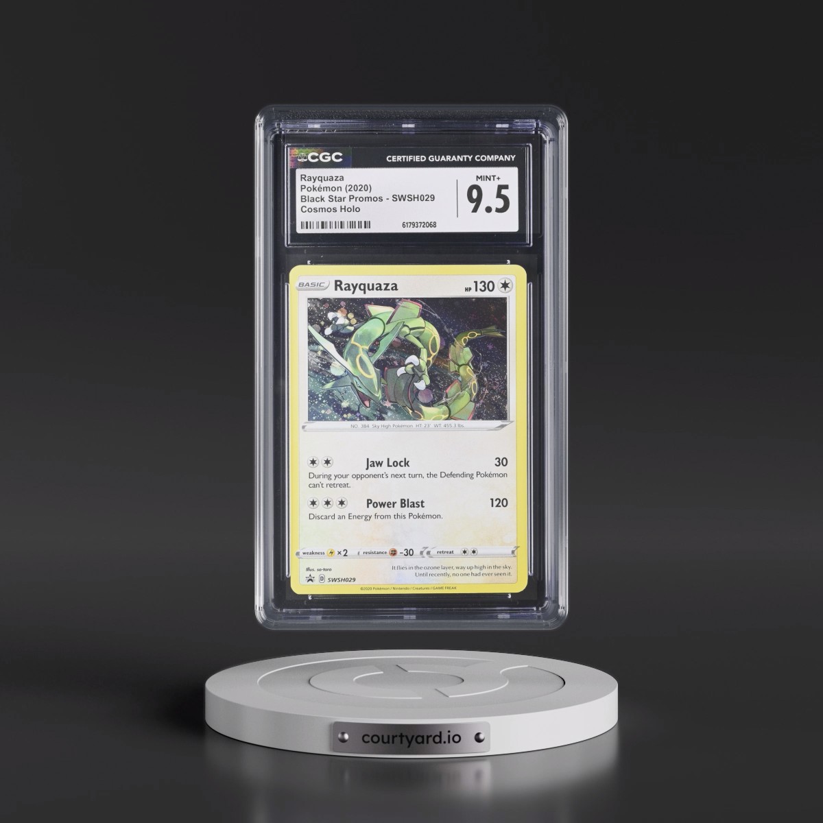 2017 Black Star Promos - Sword & Shield #SWSH029 Rayquaza - Cosmos Holo (CGC 9.5 MINT+)