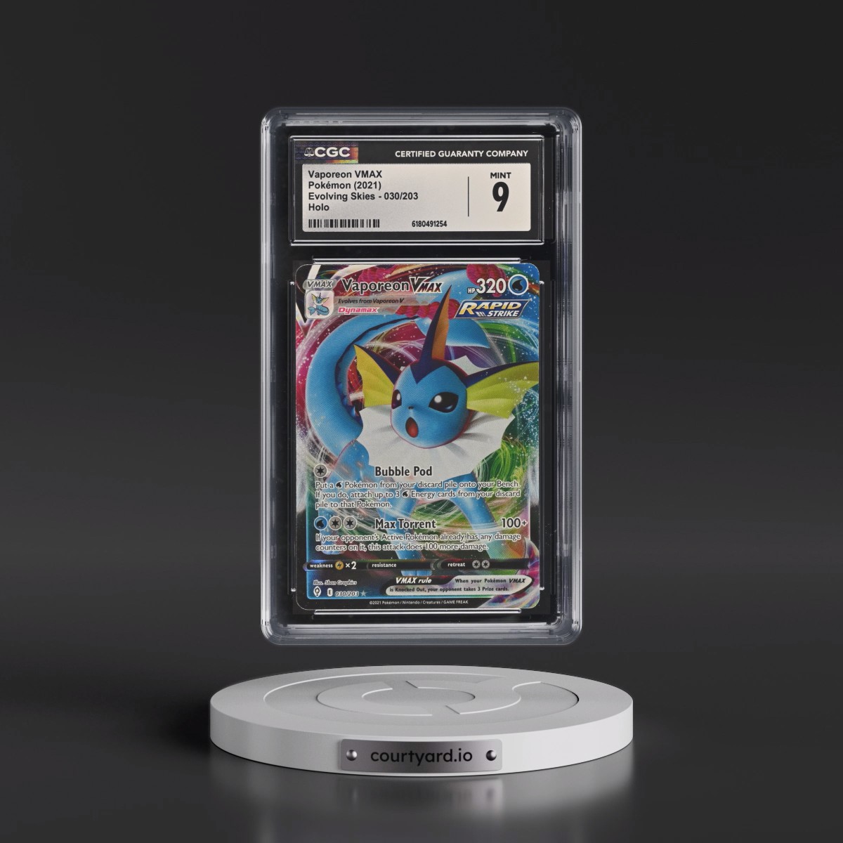 2021 Evolving Skies #030/203 Vaporeon VMAX - Holo (CGC 9 MINT)