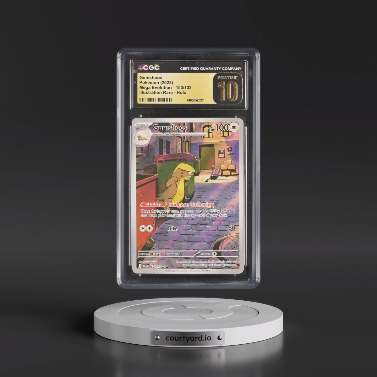 2025 Mega Evolution - MEG EN #153/132 Gumshoos - Illustration Rare Holo (CGC 10 PRISTINE)