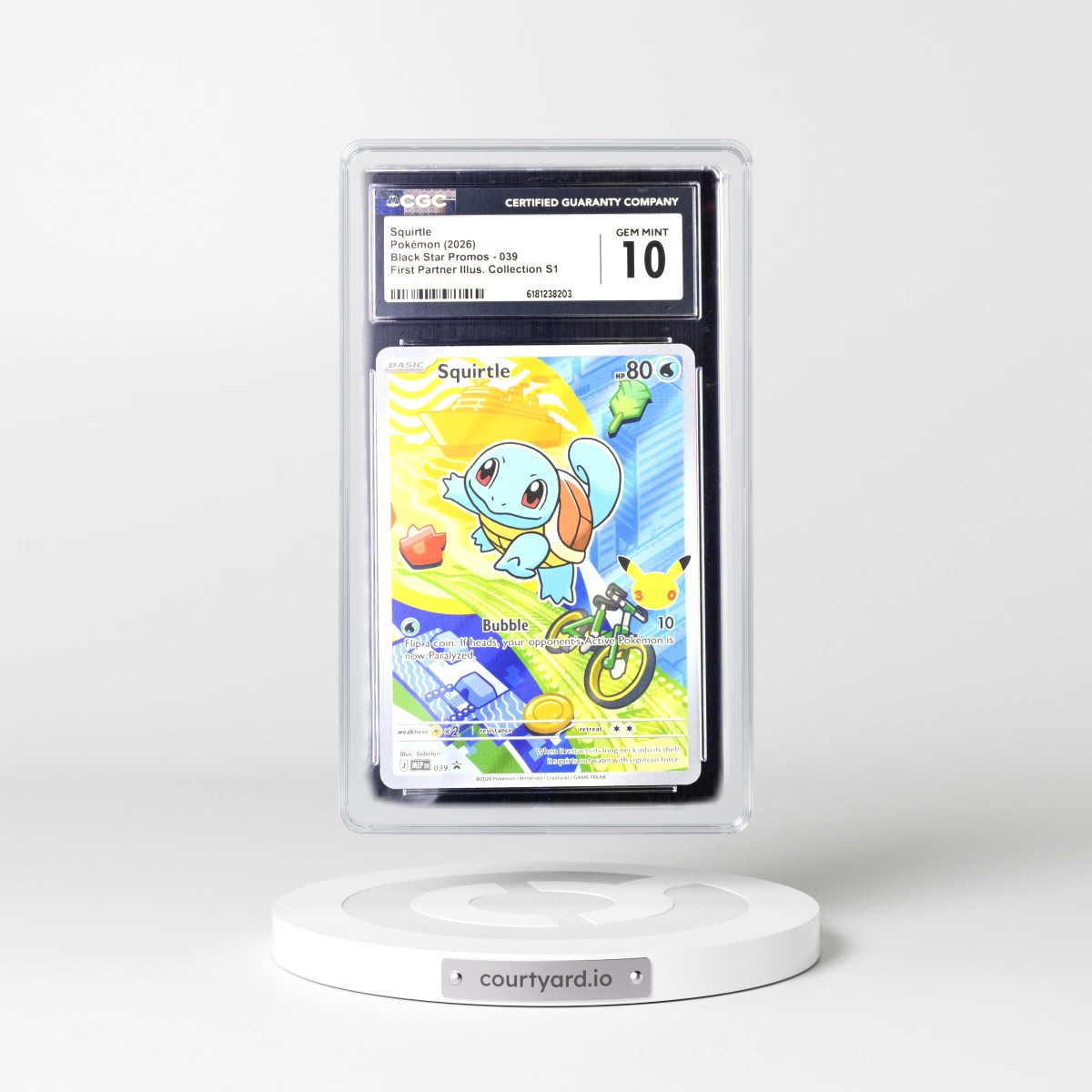 2025 Black Star Promos - Mega Evolution MEP EN #039 Squirtle - First Partner Illustration Collection Series 1 (Holo) (CGC 10 GEM MINT)