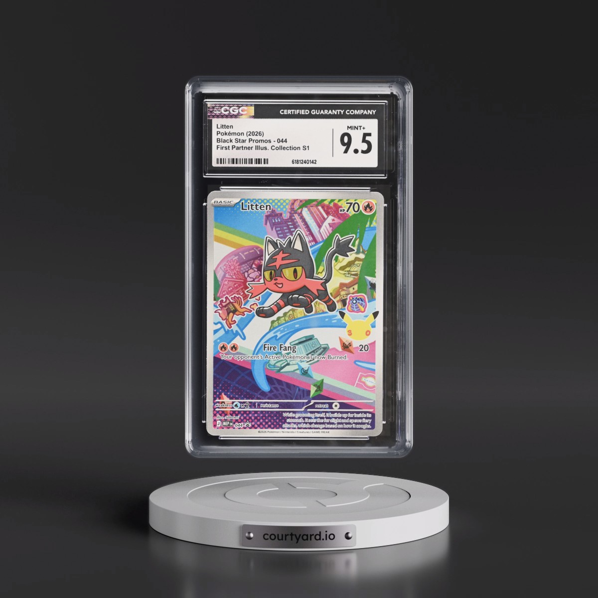 2025 Black Star Promos - Mega Evolution MEP EN #044 Litten - First Partner Illustration Collection Series 1 (Holo) (CGC 9.5 MINT+)