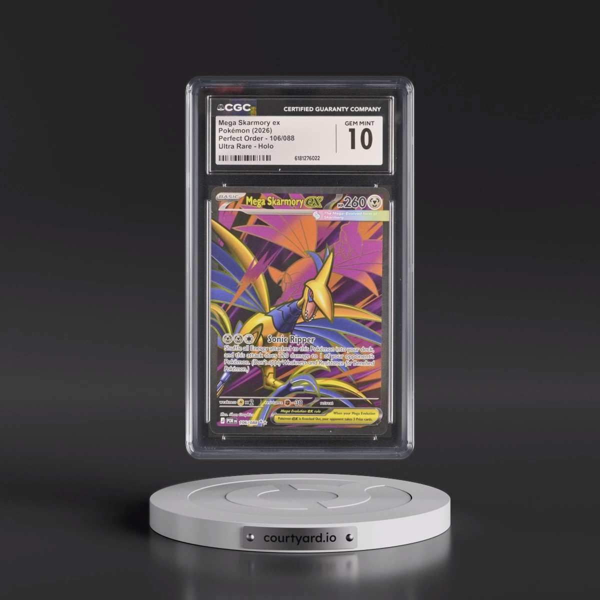 2026 Perfect Order - POR EN #106/088 Mega Skarmory ex - Ultra Rare Holo (CGC 10 GEM MINT)