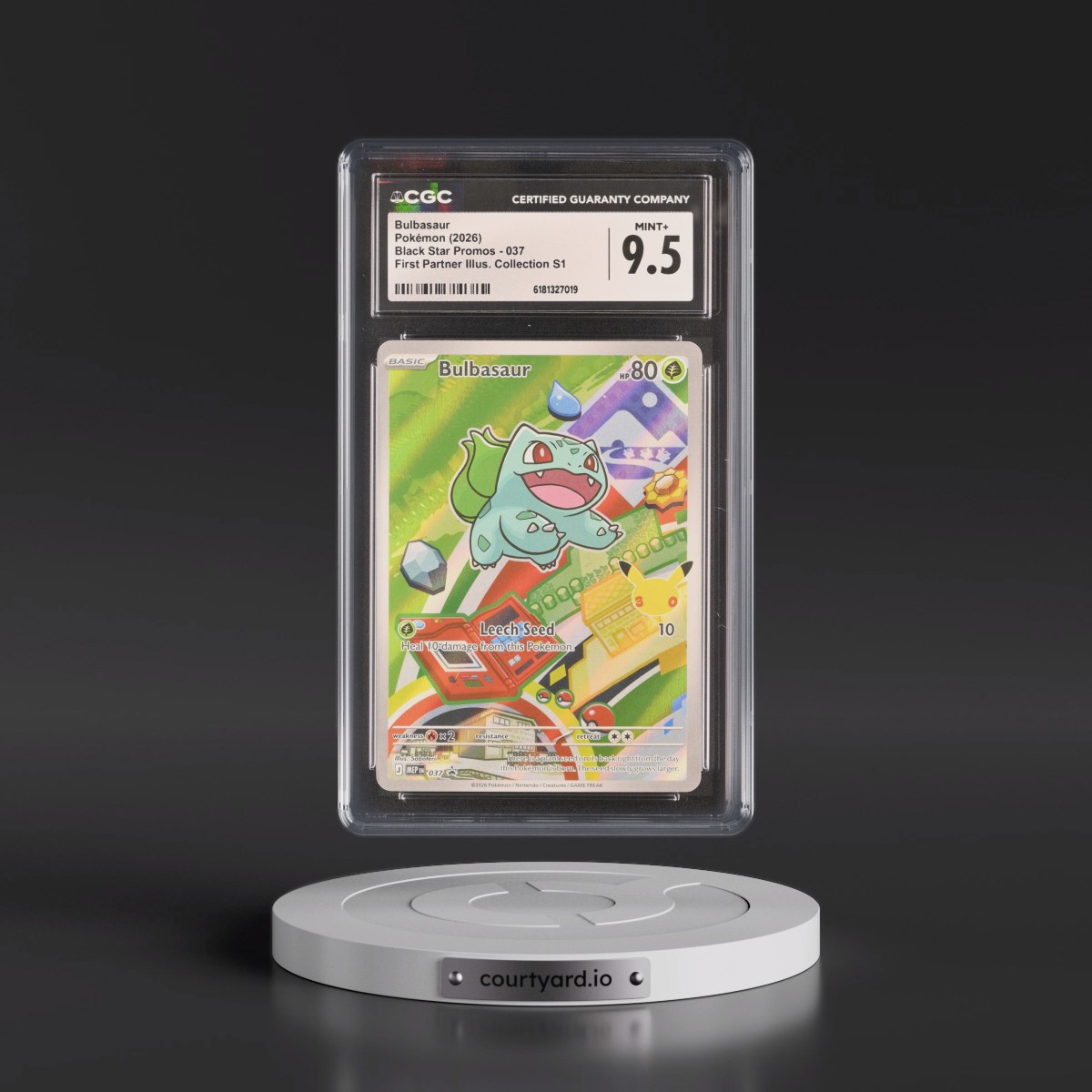 2025 Black Star Promos - Mega Evolution MEP EN #037 Bulbasaur - First Partner Illustration Collection Series 1 (Holo) (CGC 9.5 MINT+)