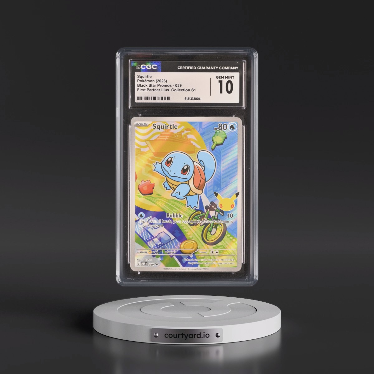2025 Black Star Promos - Mega Evolution MEP EN #039 Squirtle - First Partner Illustration Collection Series 1 (Holo) (CGC 10 GEM MINT)