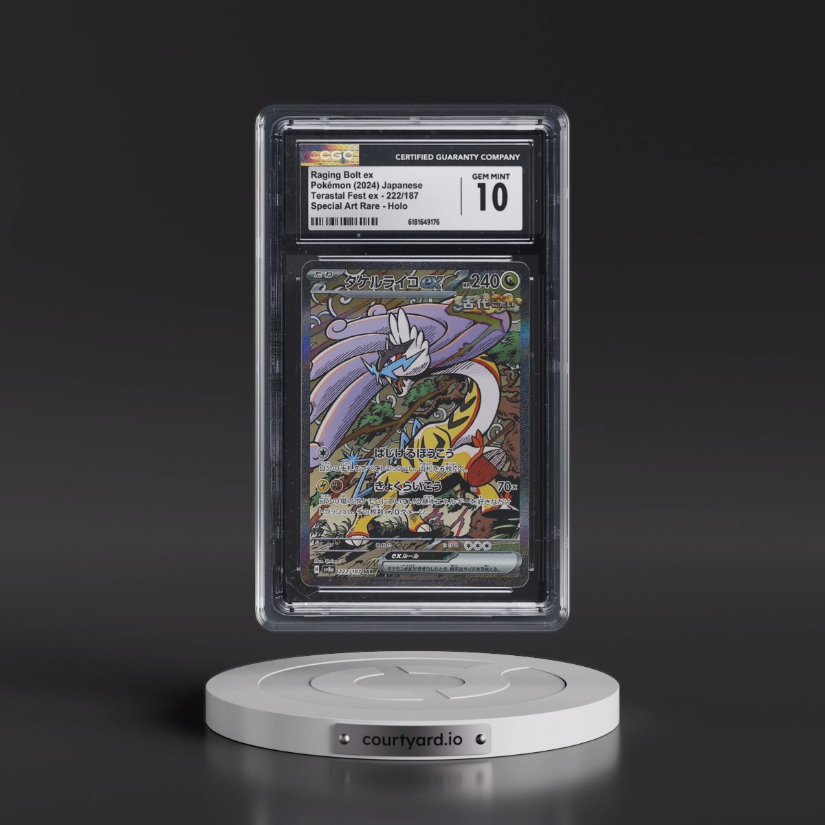 2024 High Class Pack: Terastal Fest ex - sv8a #222/187 Raging Bolt ex - Special Art Rare Holo (CGC 10 GEM MINT)