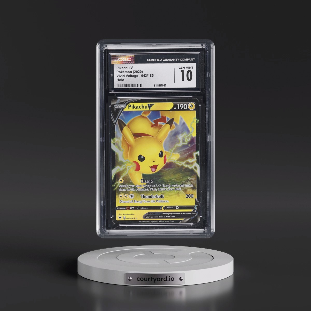 2020 Vivid Voltage Pikachu V - Holo #043/185 CGC 10