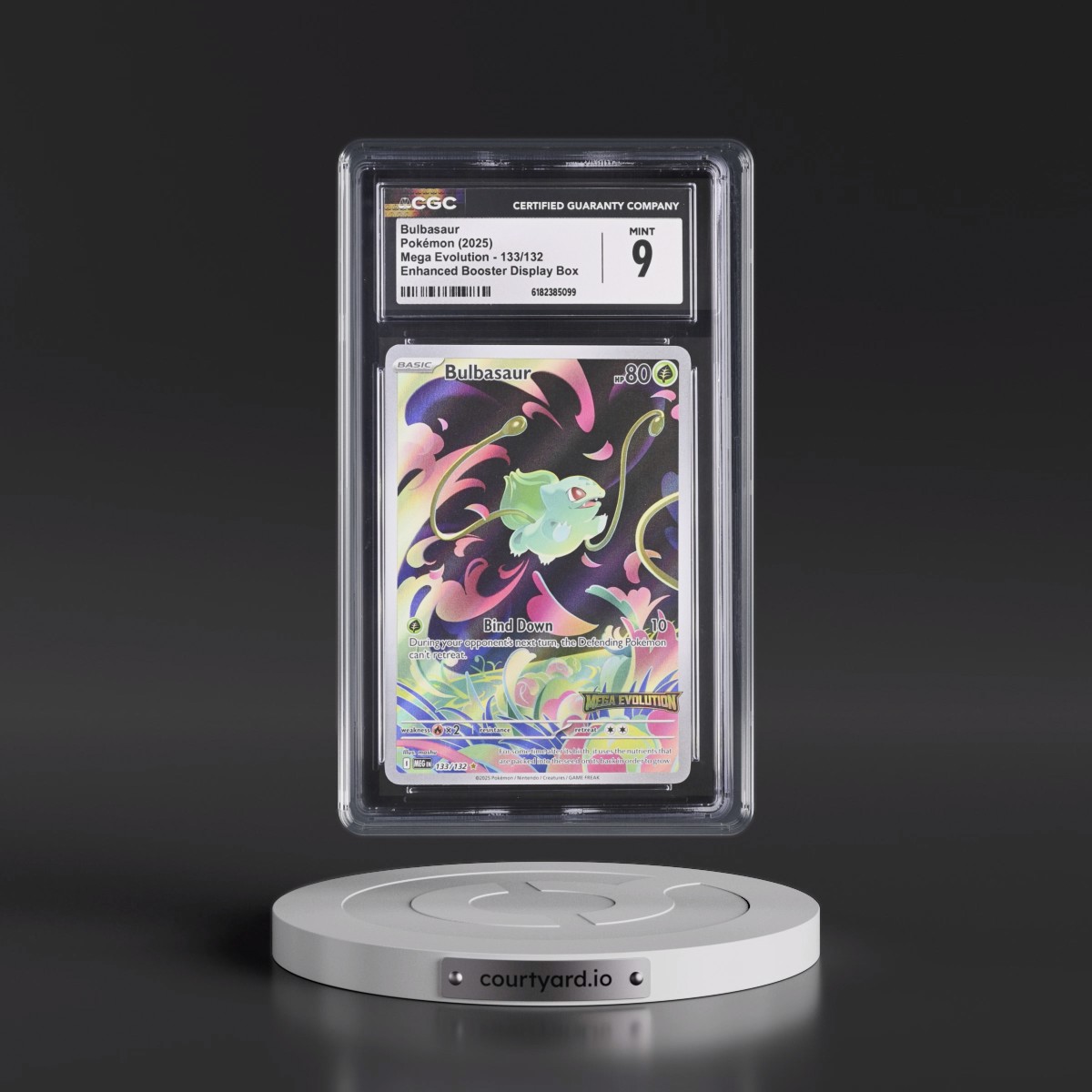 2025 Mega Evolution - MEG EN #133/132 Bulbasaur - Enhanced Booster Display Box (Mega Evolution Stamp) (Holo) (CGC 9 MINT)