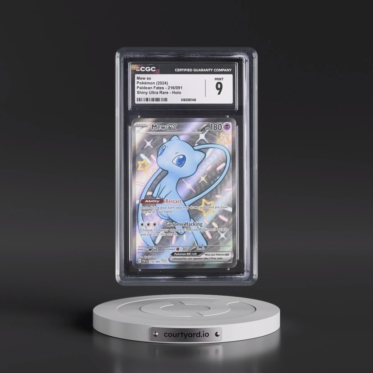 2024 Paldean Fates - PAF EN #216/091 Mew ex - Shiny Ultra Rare Holo (CGC 9 MINT)
