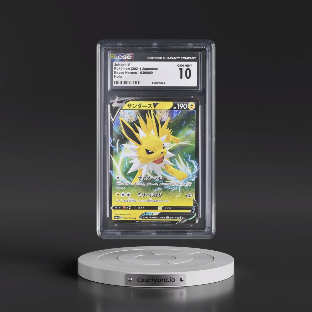 2021 Eevee Heroes #030/069 Jolteon V - Holo (CGC 10 GEM MINT)