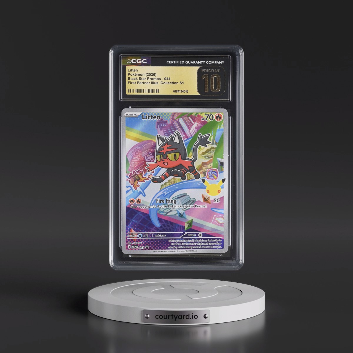 2025 Black Star Promos - Mega Evolution MEP EN #044 Litten - First Partner Illustration Collection Series 1 (Holo) (CGC 10 PRISTINE)