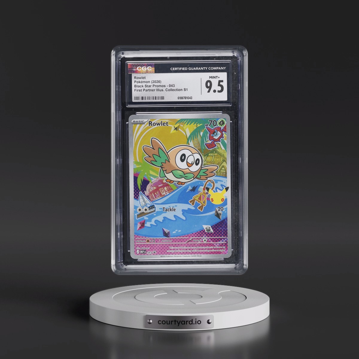 2025 Black Star Promos - Mega Evolution MEP EN Rowlet - First Partner Illustration Collection Series 1 (Holo) #043 CGC 9.5