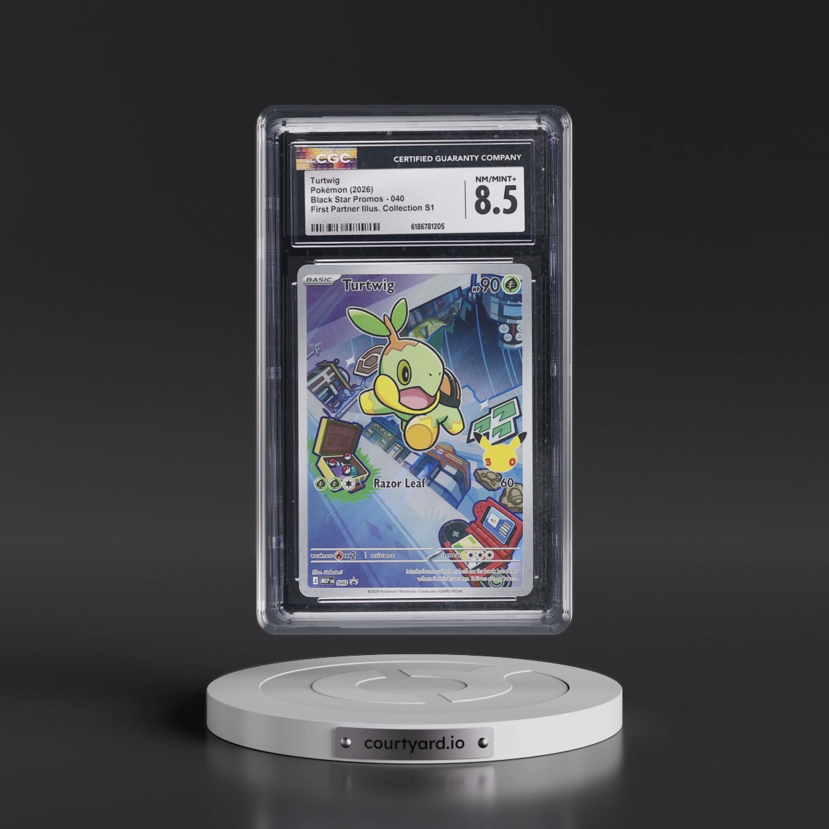 2025 Black Star Promos - Mega Evolution MEP EN Turtwig - First Partner Illustration Collection Series 1 (Holo) #040 CGC 8.5