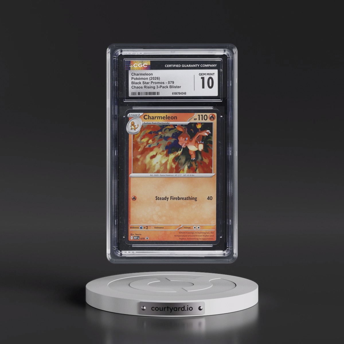 2025 Black Star Promos - Mega Evolution MEP EN #079 Charmeleon - Chaos Rising 3-Pack Blister (Cosmos Holo) (CGC 10 GEM MINT)