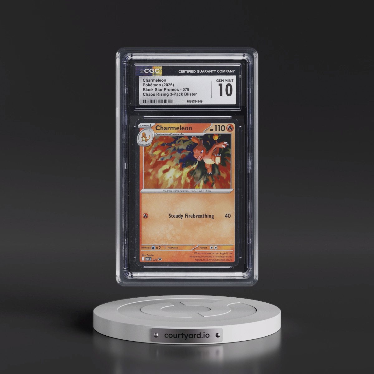 2025 Black Star Promos - Mega Evolution MEP EN #079 Charmeleon - Chaos Rising 3-Pack Blister (Cosmos Holo) (CGC 10 GEM MINT)
