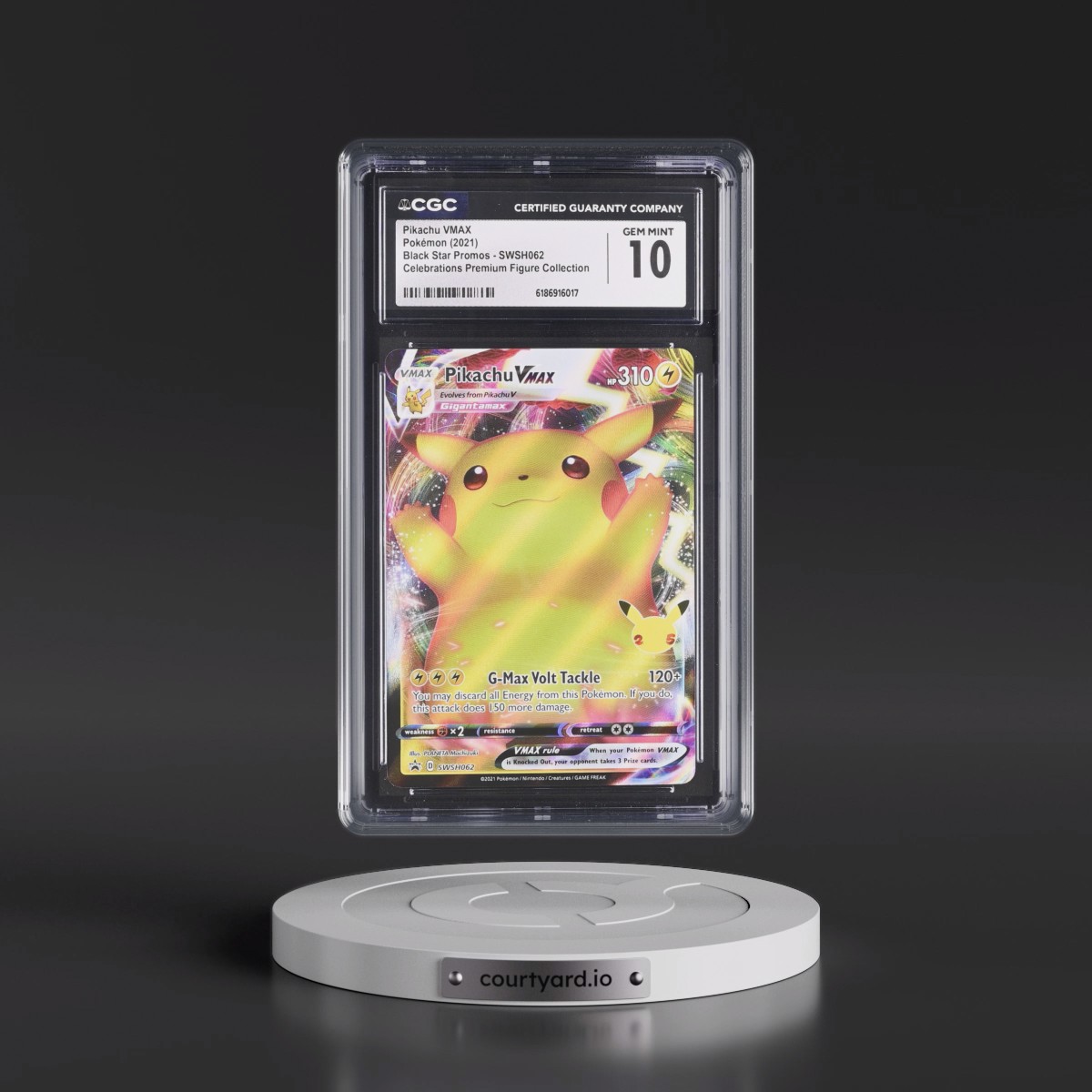 2017 Black Star Promos - Sword & Shield Pikachu VMAX - Celebrations Premium Figure Coll. - Pikachu VMAX (Holo) #SWSH062 CGC 10
