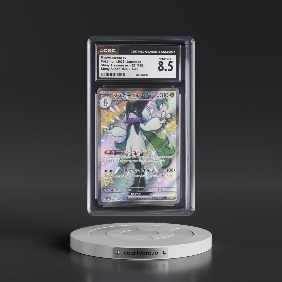 2023 Shiny Treasure ex Meowscarada ex - Shiny Super Rare Holo #321/190 CGC 8.5