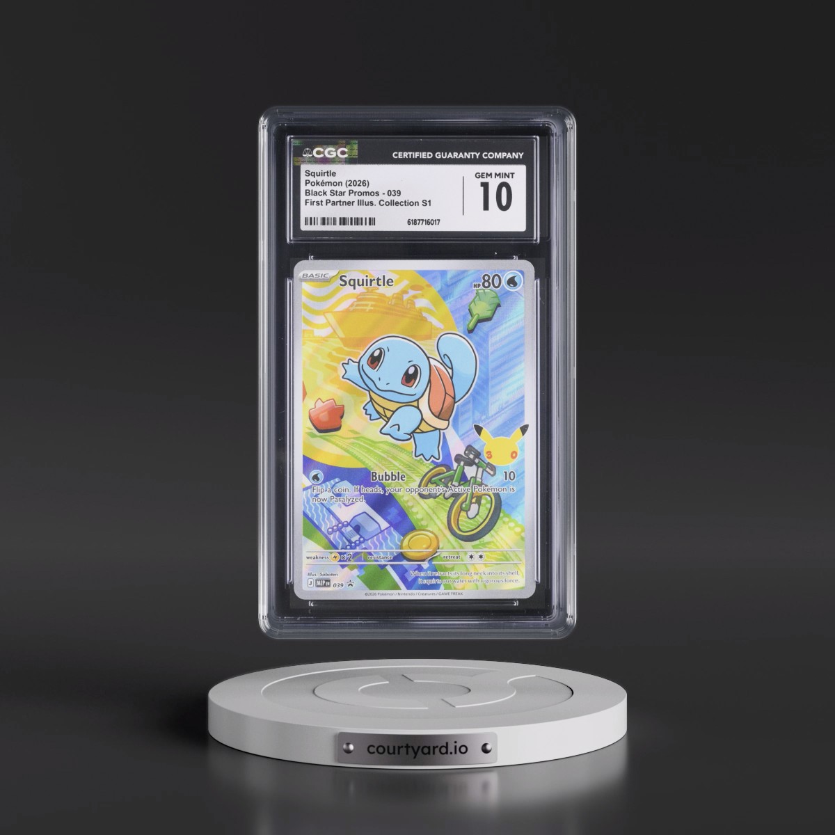 2025 Black Star Promos - Mega Evolution MEP EN #039 Squirtle - First Partner Illustration Collection Series 1 (Holo) (CGC 10 GEM MINT)