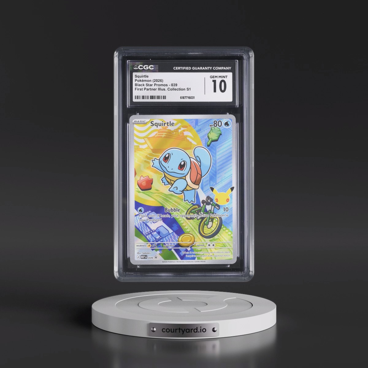 2025 Black Star Promos - Mega Evolution MEP EN #039 Squirtle - First Partner Illustration Collection Series 1 (Holo) (CGC 10 GEM MINT)