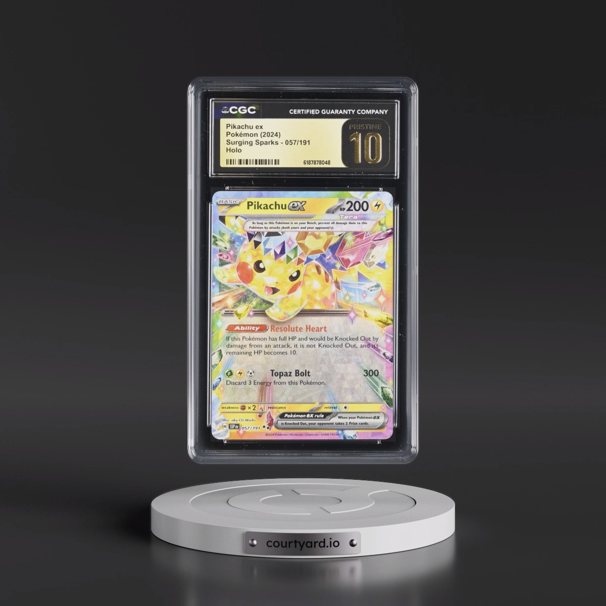 2024 Surging Sparks - SSP EN Pikachu ex - Holo #057/191 CGC 10