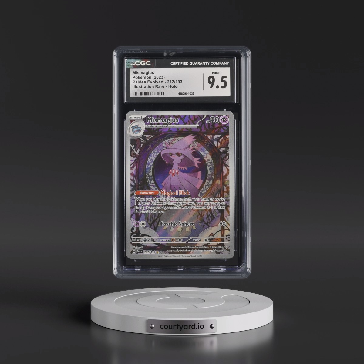 2023 Paldea Evolved - PAL EN #212/193 Mismagius - Illustration Rare Holo (CGC 9.5 MINT+)