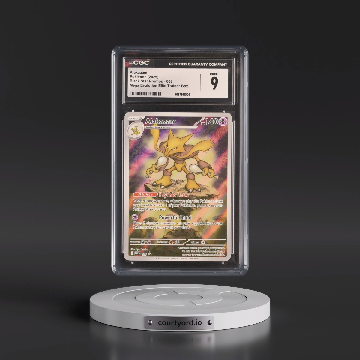 2025 Black Star Promos - Mega Evolution MEP EN #009 Alakazam - Mega Evolution Elite Trainer Box (Holo) (CGC 9 MINT)