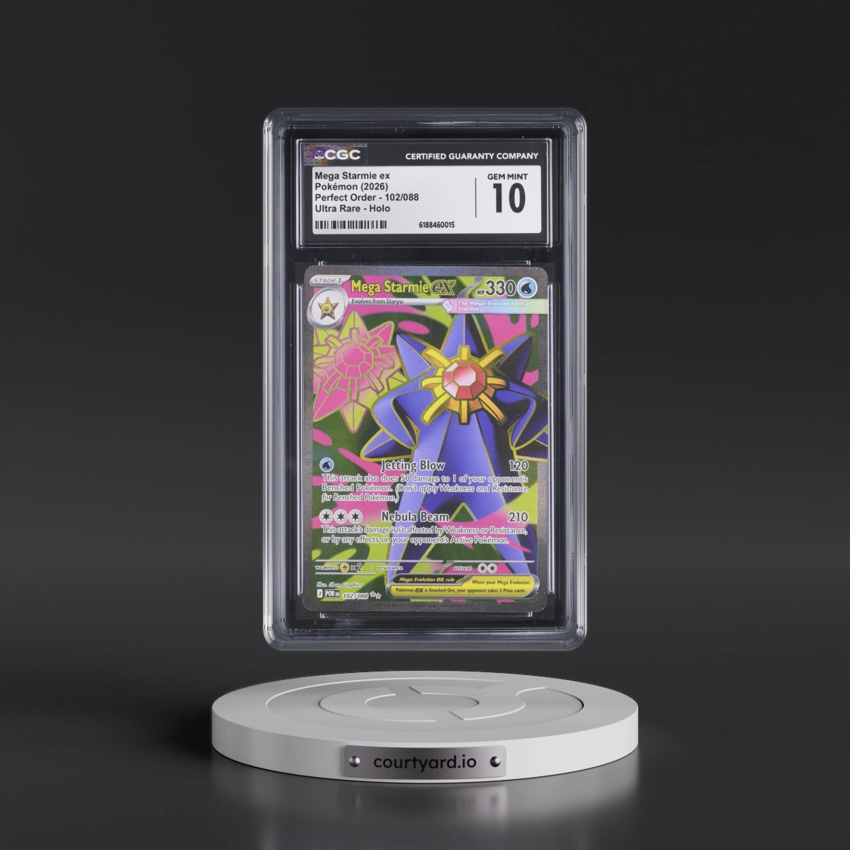 2026 Perfect Order - POR EN #102/088 Mega Starmie ex - Ultra Rare Holo (CGC 10 GEM MINT)