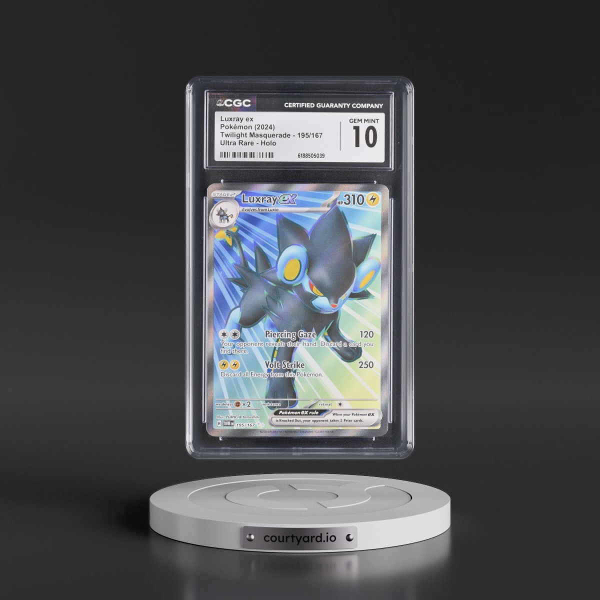 2024 Twilight Masquerade - TWM EN #195/167 Luxray ex - Ultra Rare Holo (CGC 10 GEM MINT)