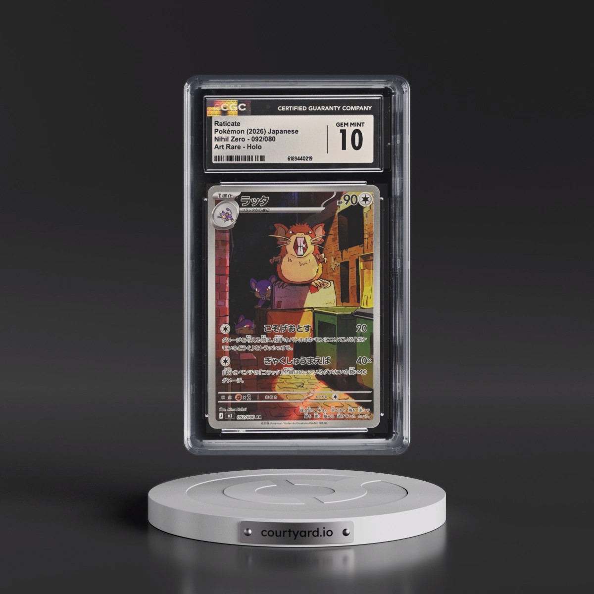 2026 Nihil Zero - M3 #092/080 Raticate - Art Rare Holo (CGC 10 GEM MINT)