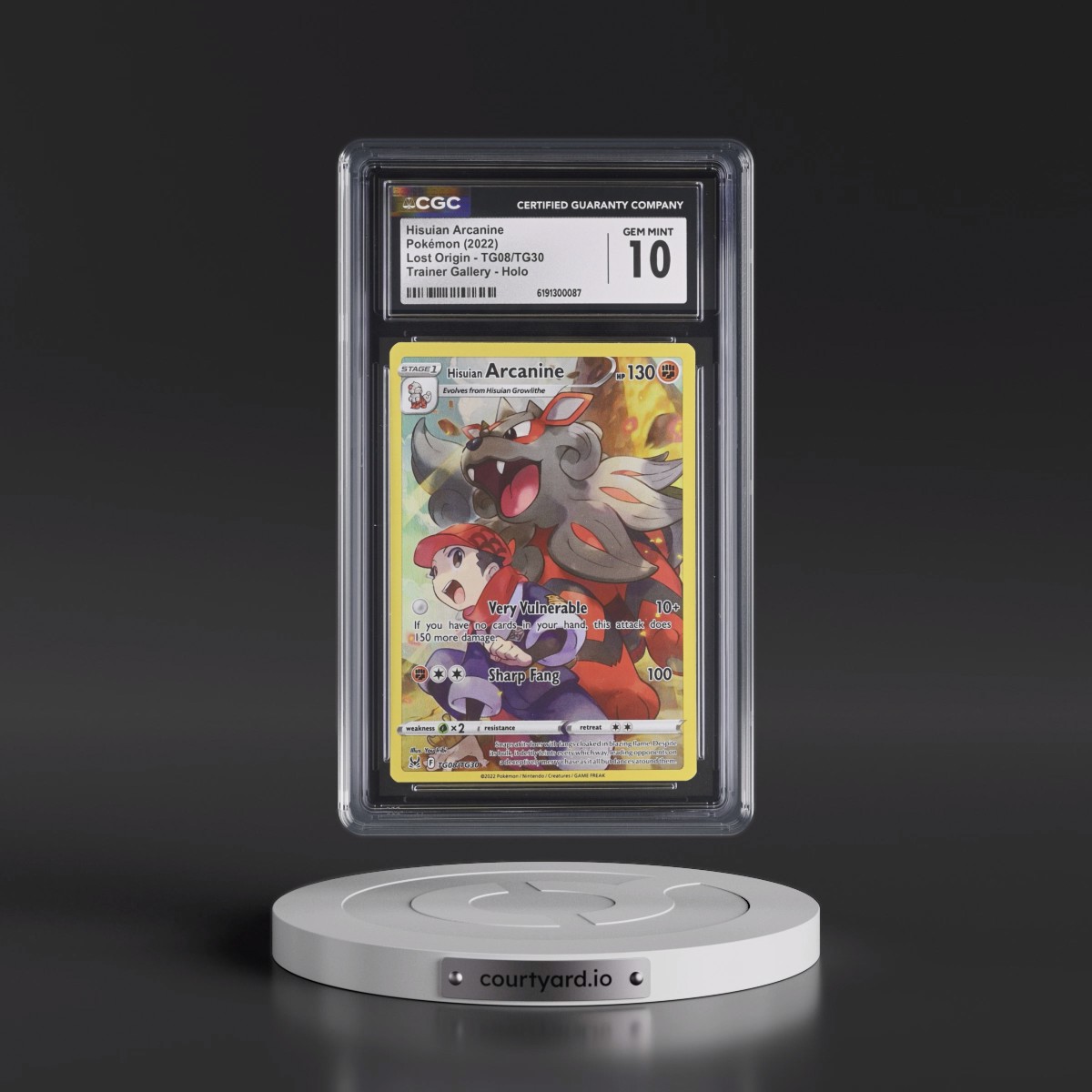 2022 Lost Origin #TG08/TG30 Hisuian Arcanine - Trainer Gallery Holo (CGC 10 GEM MINT)