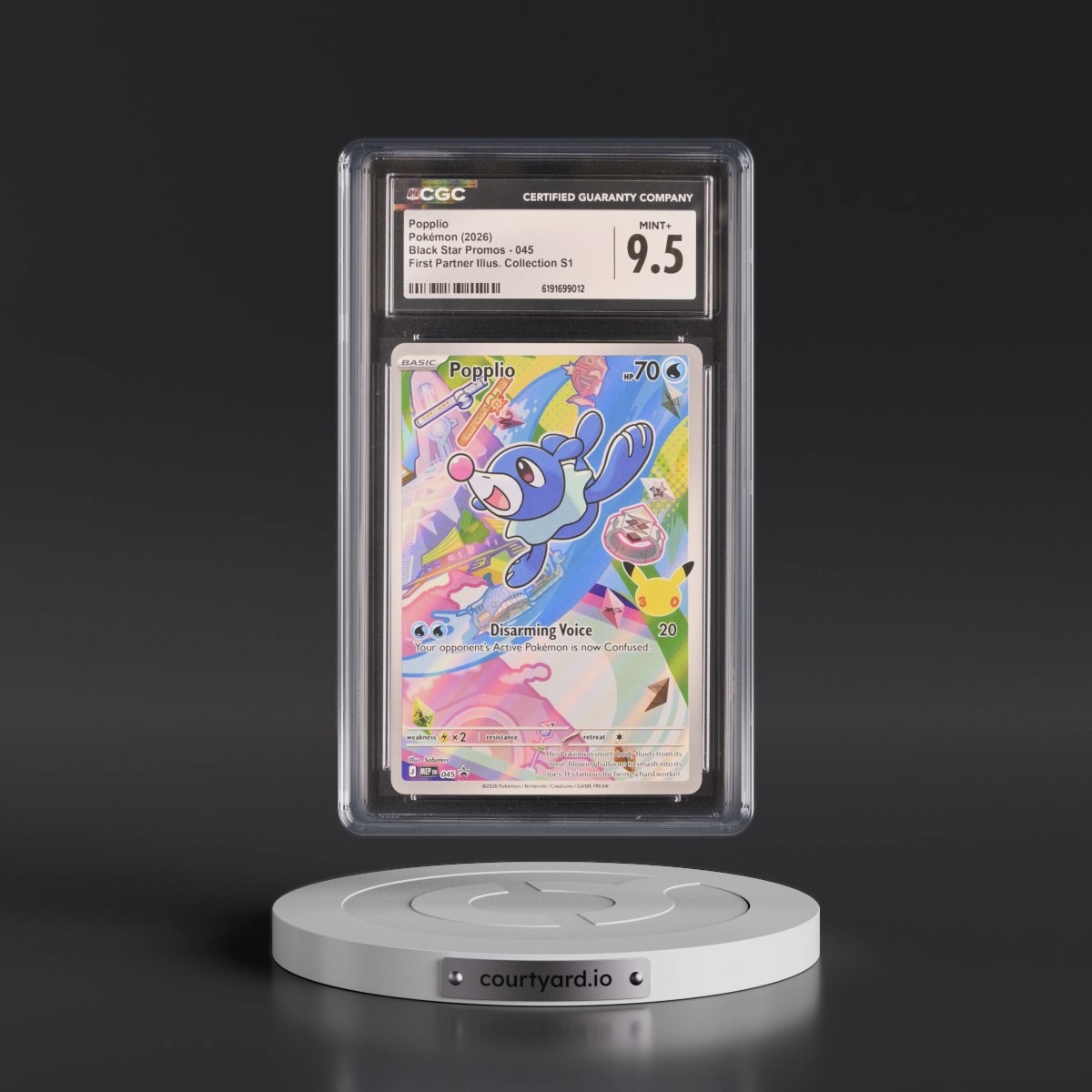 2025 Black Star Promos - Mega Evolution MEP EN Popplio - First Partner Illustration Collection Series 1 (Holo) #045 CGC 9.5