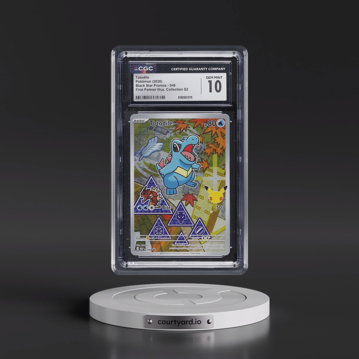 2025 Black Star Promos - Mega Evolution MEP EN #048 Totodile - First Partner Illustration Collection Series 2 (Holo) (CGC 10 GEM MINT)