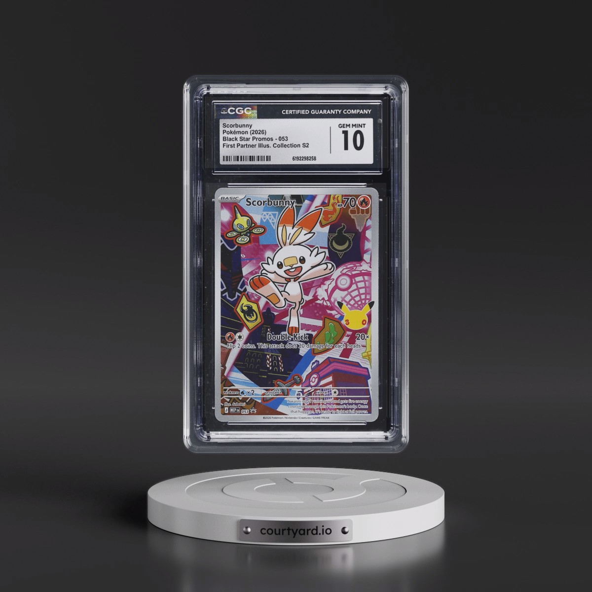 2025 Black Star Promos - Mega Evolution MEP EN Scorbunny - First Partner Illustration Collection Series 2 (Holo) #053 CGC 10