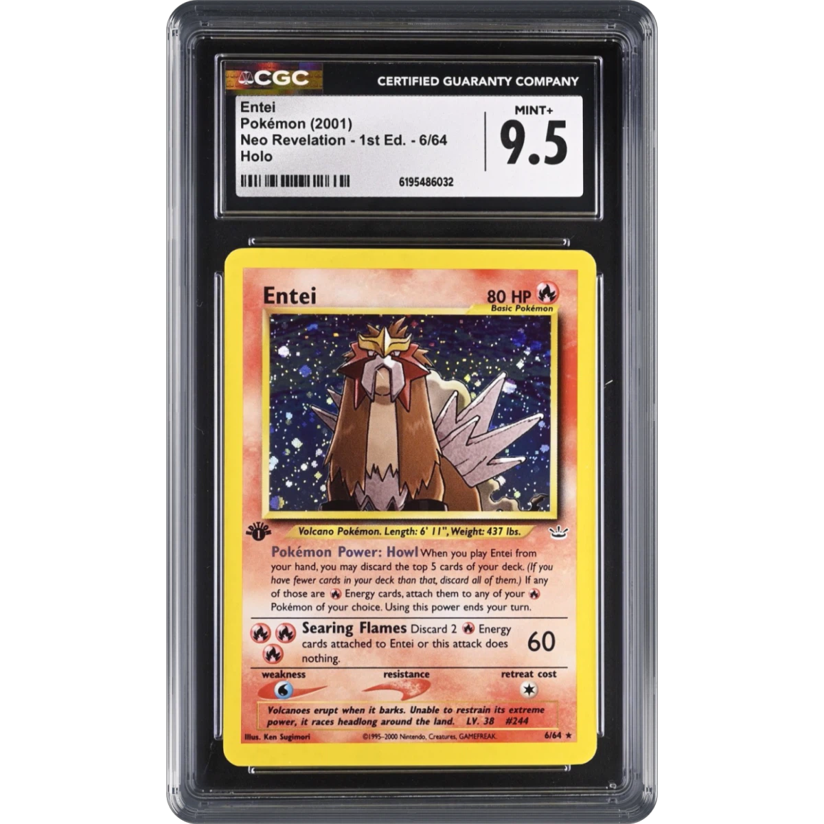 2001 Neo Revelation #6/64 Entei - 1st Edition Holo (CGC 9.5 MINT+)