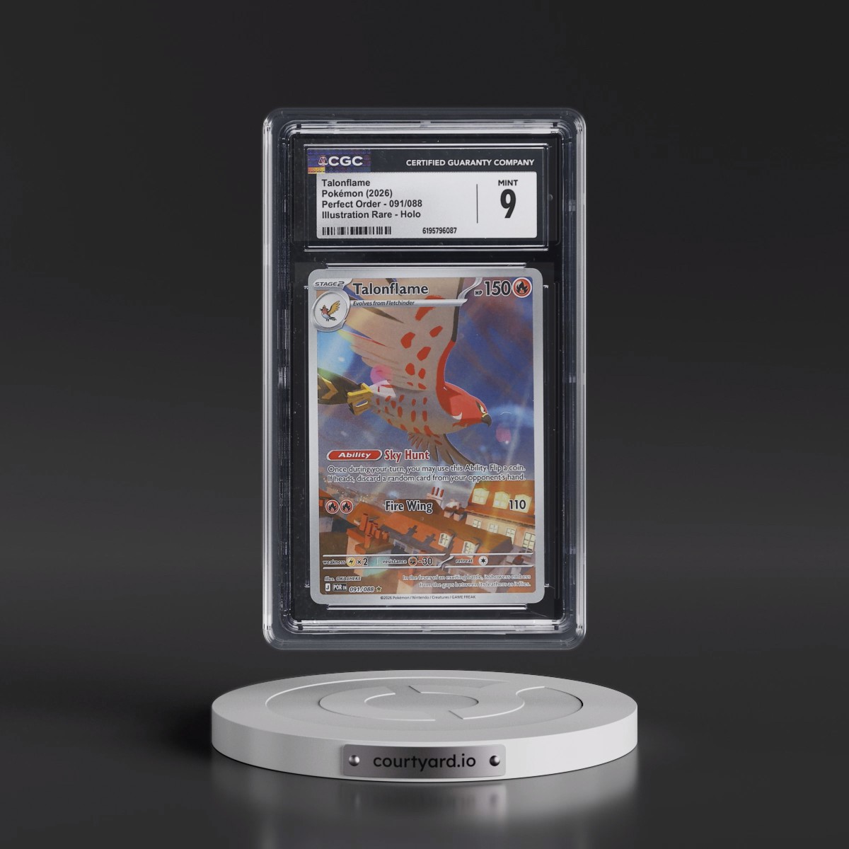 2026 Perfect Order - POR EN #091/088 Talonflame - Illustration Rare Holo (CGC 9 MINT)